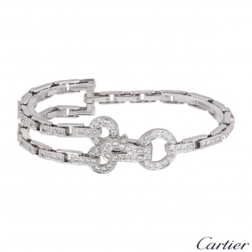 Cartier White Gold Diamond Agrafe Bracelet